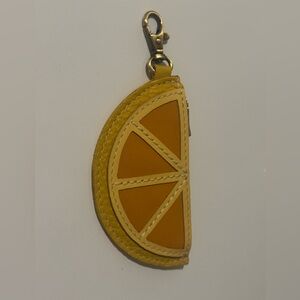 Portland Leather Goods Citrus Keychain Coin Purse Naples Sunflower Vanilla EUC